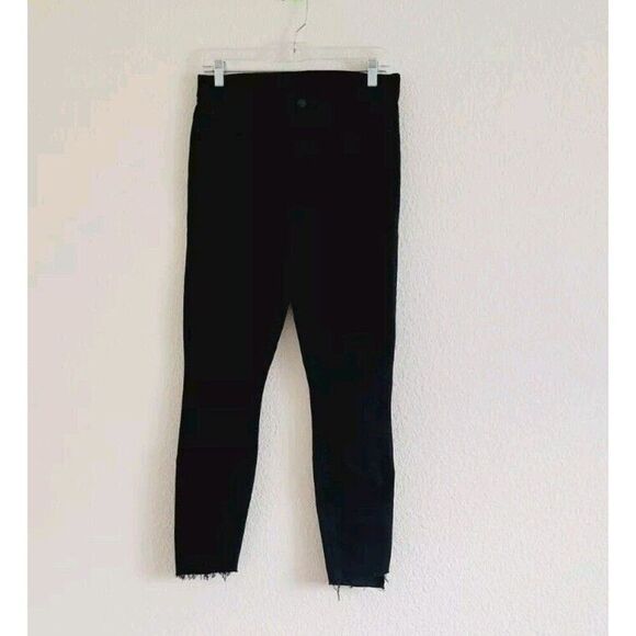 MOTHER Stunner Zip Ankle Step Fray Black High Rise Jeans size 28 Not Guilty Wash - Picture 3 of 9